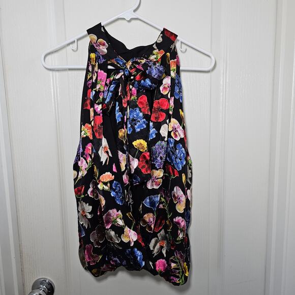 Alice + Olivia Maris Silk Floral Halter Top sz XL - Picture 7 of 7